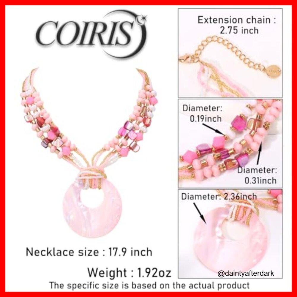 Shell Pendant Statement Strand Necklace With Natu… - image 4